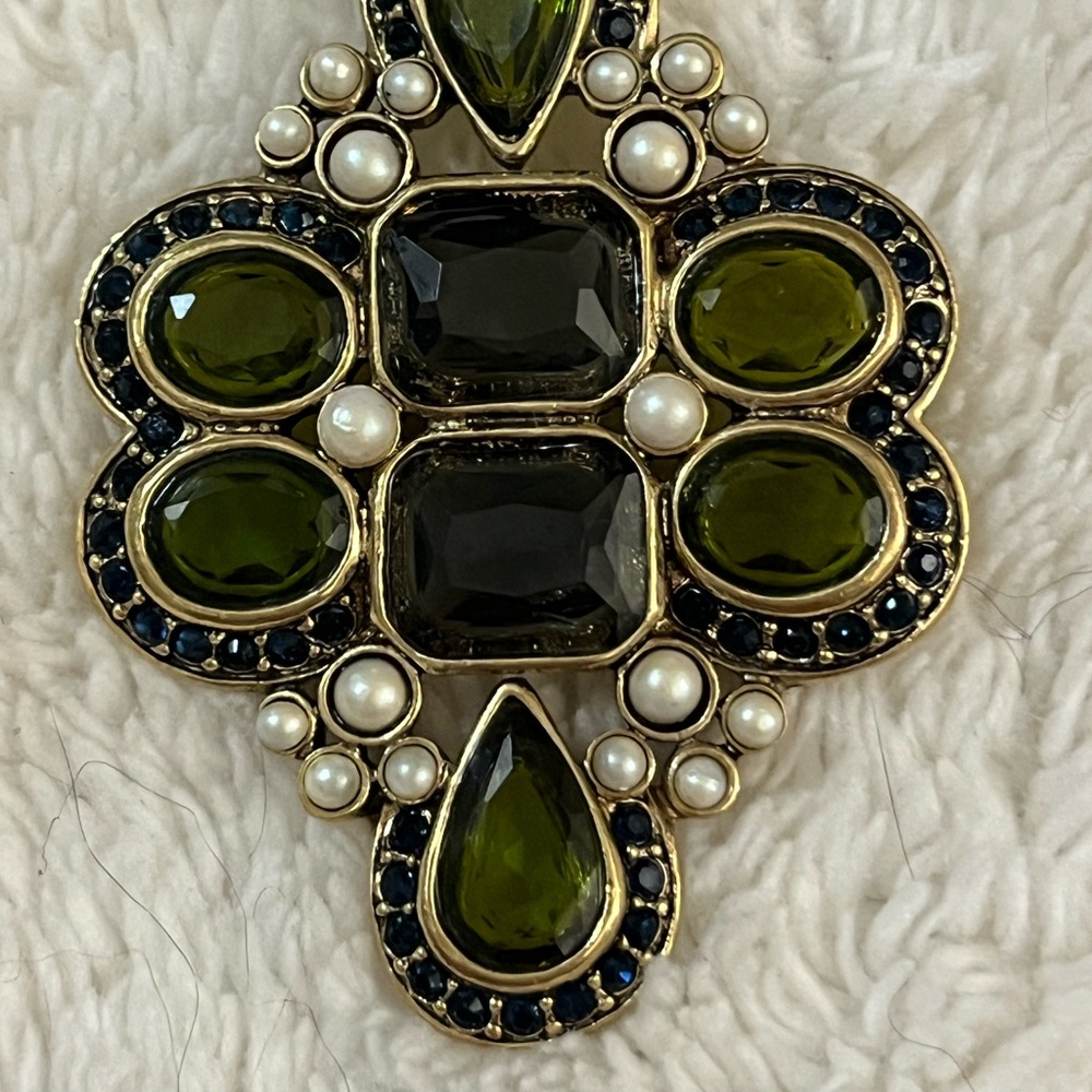 Vintage Monet Green and Blue Statement Necklace